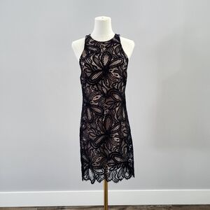 Babaton Lace Overlay Cocktail Dress